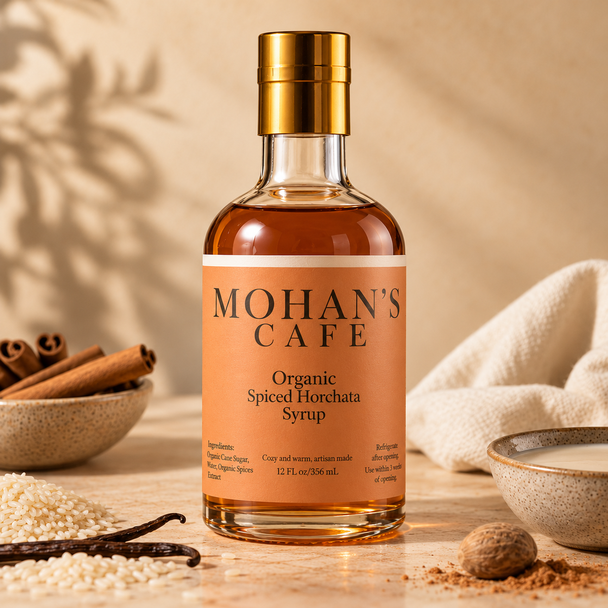 Mohan's Cafe Organic Spiced Horchata Syrup